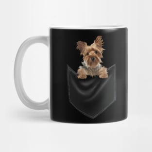 Yorkshire Terrier Dog Inside Pocket, Love Yorkies Mug